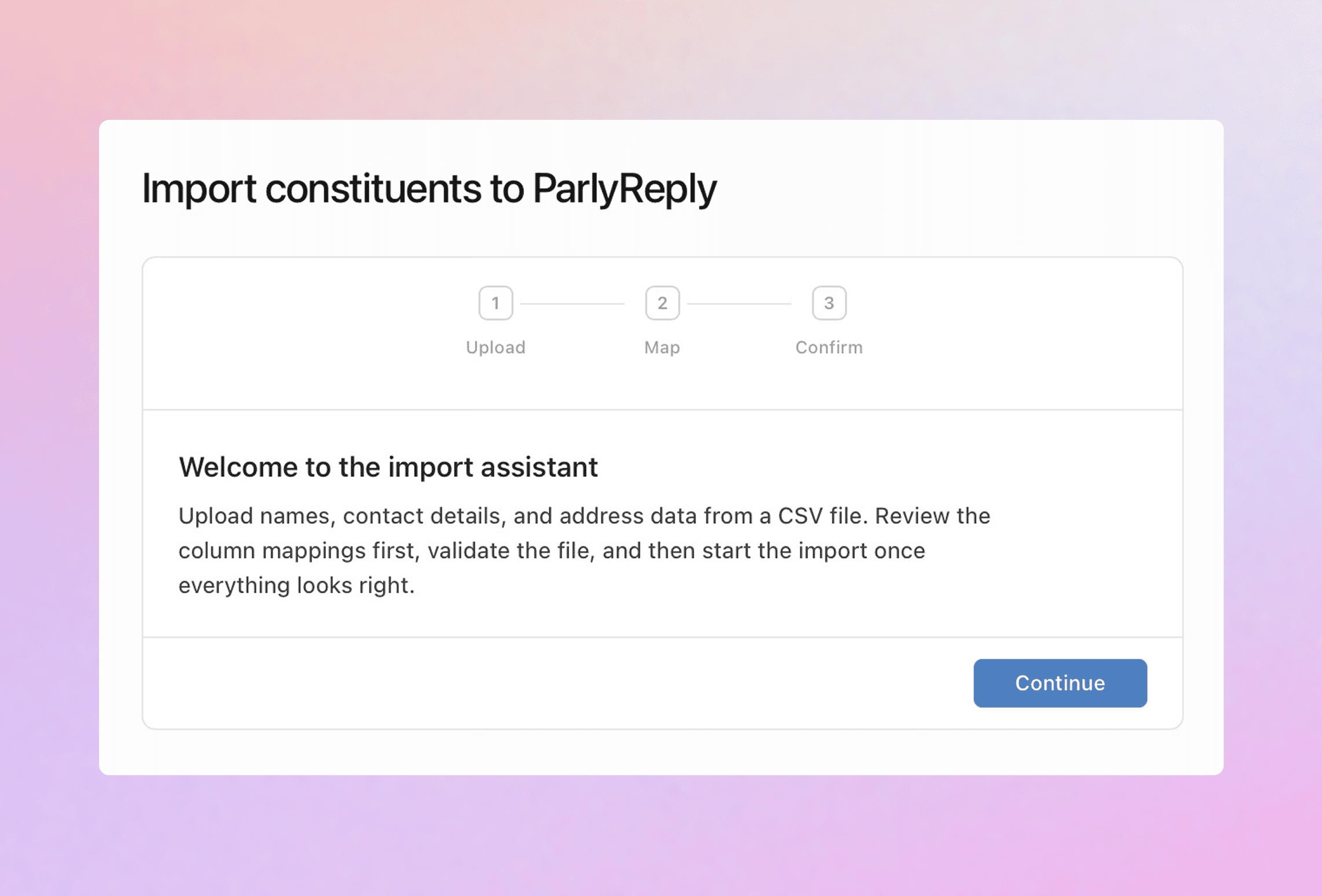 Screenshot of Archive in ParlyReply